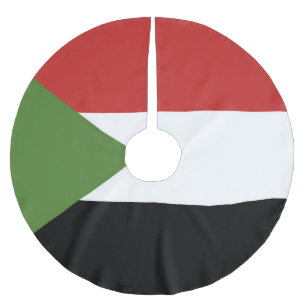 Falda Para El Árbol De Navidad De Poliéster Bandera de Sudán