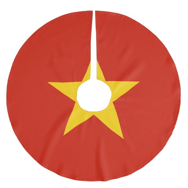 Falda Para El Árbol De Navidad De Poliéster Bandera de Vietnam (Anverso)