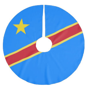 Falda Para El Árbol De Navidad De Poliéster Bandera del Congo