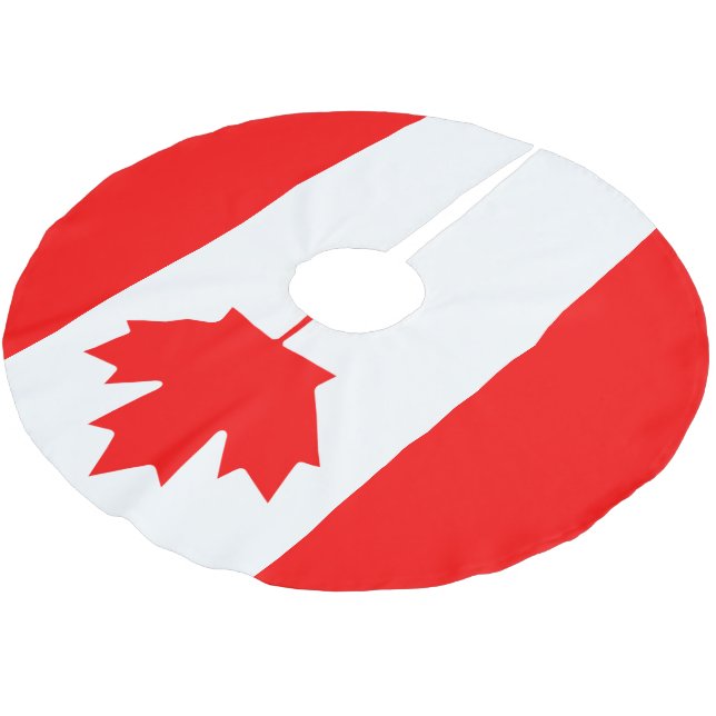 Falda Para El Árbol De Navidad De Poliéster Bandera Nacional Patriótica de CANADÁ (Angular)