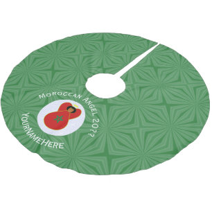 Falda Para El Árbol De Navidad De Poliéster Bandera personalizada del ángel de Navidad marroqu