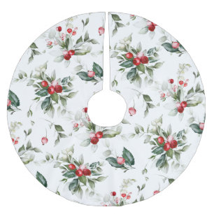 Falda Para El Árbol De Navidad De Poliéster Barrera de árbol botánico de invierno Berry