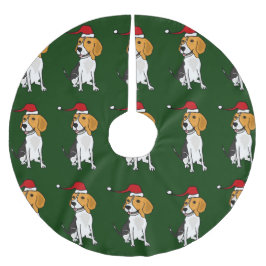 Falda Para El Árbol De Navidad De Poliéster Beagle divertido en falda del árbol de navidad del
