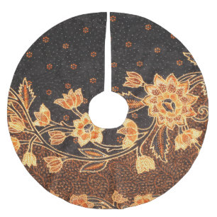 Falda Para El Árbol De Navidad De Poliéster Belleza de arte batik indonesio malasio