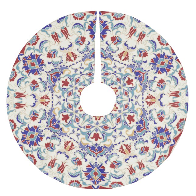 Falda Para El Árbol De Navidad De Poliéster Belleza de Mandala: colorido mosaico cultural (Anverso)