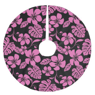 FALDA PARA EL ÁRBOL DE NAVIDAD DE POLIÉSTER BIKINI ROSA (NEGRO/ROSA)