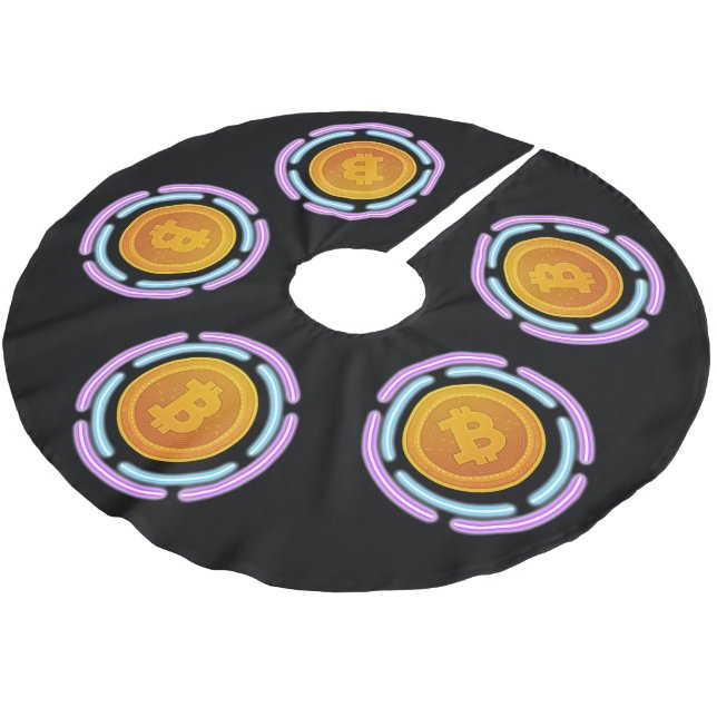 FALDA PARA EL ÁRBOL DE NAVIDAD DE POLIÉSTER BITCOIN (Angular)