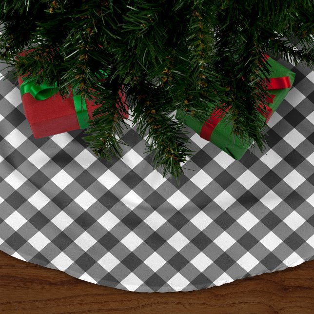 Falda Para El Árbol De Navidad De Poliéster Black Gingham (Subido por el creador)