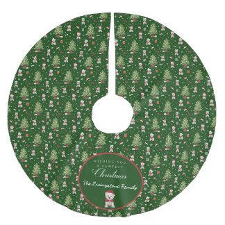 Falda Para El Árbol De Navidad De Poliéster Blancos Westie Navidad Caprichoso