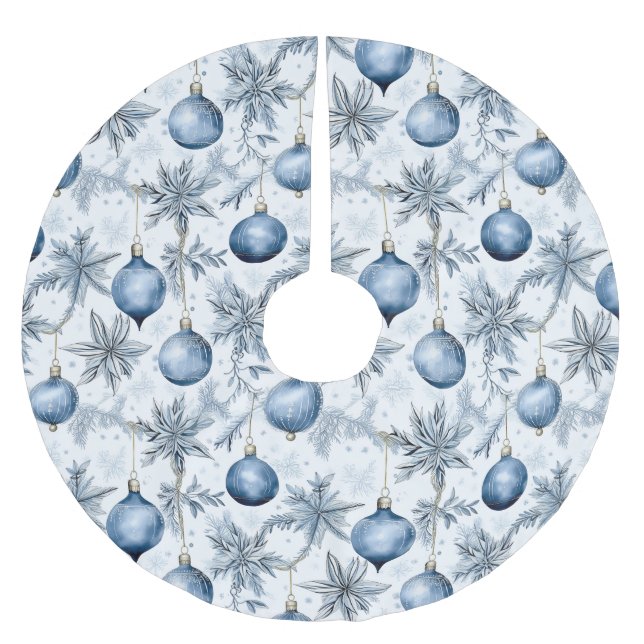 Falda Para El Árbol De Navidad De Poliéster Blue Christmas Tree Ornaments Pattern (Anverso)