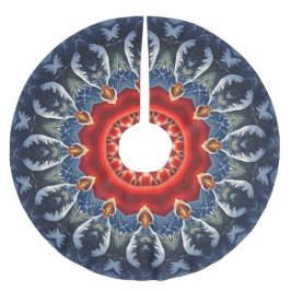 Falda Para El Árbol De Navidad De Poliéster Blue Decorative Christmas Tree Skirt