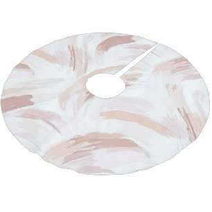 Falda Para El Árbol De Navidad De Poliéster Blush Cream Blanco Abstracto Navidad