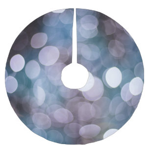 Falda Para El Árbol De Navidad De Poliéster Bokeh gris azul, fondo abstracto.