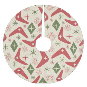 Falda Para El Árbol De Navidad De Poliéster Boomerangs de Navidad de mediados de siglo con dia
