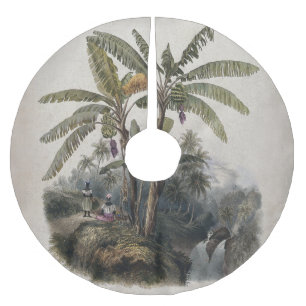 Falda Para El Árbol De Navidad De Poliéster Bosque Antiguo de Árboles de Plátano Tropical   Bo