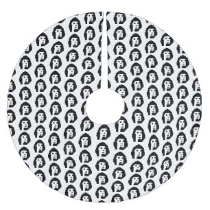 Falda Para El Árbol De Navidad De Poliéster botón de clave criptotroncal blanca negra #1