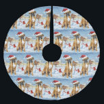 Falda Para El Árbol De Navidad De Poliéster Boxer Dog Winter Wonderland Navidades Alegría<br><div class="desc">Este diseño festivo capta el alegre espíritu de la temporada navideña, con un adorable cachorro vestido con un sombrero de Santa. El perro está enclavado en un maravilloso país invernal, con un muñeco de nieve, un árbol de Navidad decorado y regalos hermosamente envueltos. Los copos de nieve caen suavemente, añadiendo...</div>