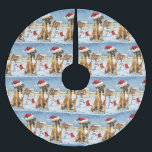 Falda Para El Árbol De Navidad De Poliéster Boxer Dog Winter Wonderland Navidades Alegría<br><div class="desc">Este diseño festivo capta el alegre espíritu de la temporada navideña, con un adorable cachorro vestido con un sombrero de Santa. El perro está enclavado en un maravilloso país invernal, con un muñeco de nieve, un árbol de Navidad decorado y regalos hermosamente envueltos. Los copos de nieve caen suavemente, añadiendo...</div>