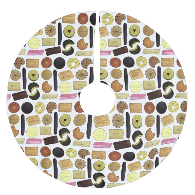 Falda Para El Árbol De Navidad De Poliéster Británico de Biscuits de Pan de Coro de Dietas de  (Anverso)