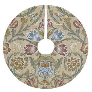 Falda Para El Árbol De Navidad De Poliéster Brocado floral simétrico vintage de William Morris