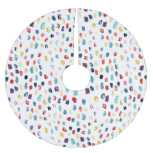 Falda Para El Árbol De Navidad De Poliéster Brotes De Cepillo Colorido: Sin Maravilla de color