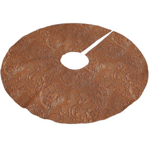 Falda Para El Árbol De Navidad De Poliéster Brown Tan Leaf Bohemian Southwest Cowgirl