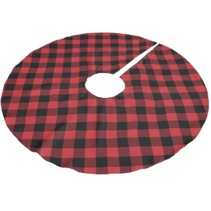 Falda Para El Árbol De Navidad De Poliéster Buffalo Plaid