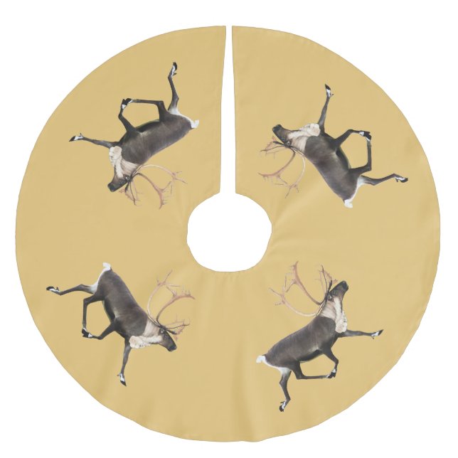 Falda Para El Árbol De Navidad De Poliéster Bull Caribou (Anverso)