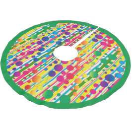 Falda Para El Árbol De Navidad De Poliéster [Burbujas Beatnik] Punto de Polka Retro Verde tach