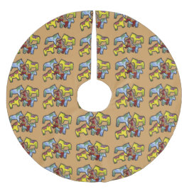 Falda Para El Árbol De Navidad De Poliéster Caballo de falda de árbol de Navidad de diferente