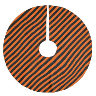 Falda Para El Árbol De Navidad De Poliéster Calabaza de Halloween naranja y negro