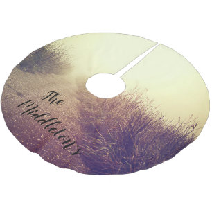 Falda Para El Árbol De Navidad De Poliéster Camino de senda de senda de salida de sol con fald