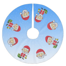 Falda Para El Árbol De Navidad De Poliéster Campana de Navidad con Santa