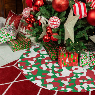 Falda Para El Árbol De Navidad De Poliéster Camuflaje de Navidad