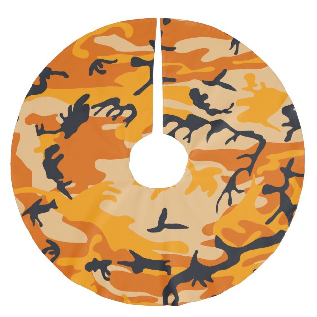Falda Para El Árbol De Navidad De Poliéster Camuflaje naranja, Ejército (Anverso)