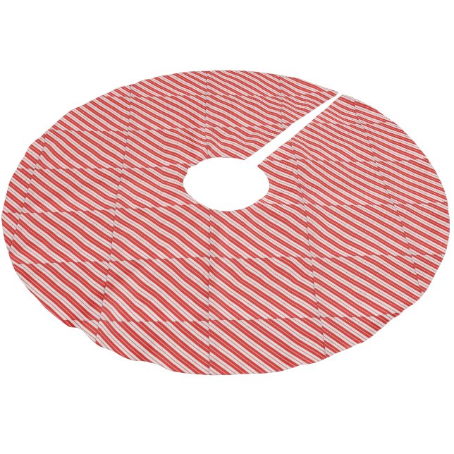 Falda Para El Árbol De Navidad De Poliéster Candy Cane Stripe Christmas Tree Skirt (Angular)