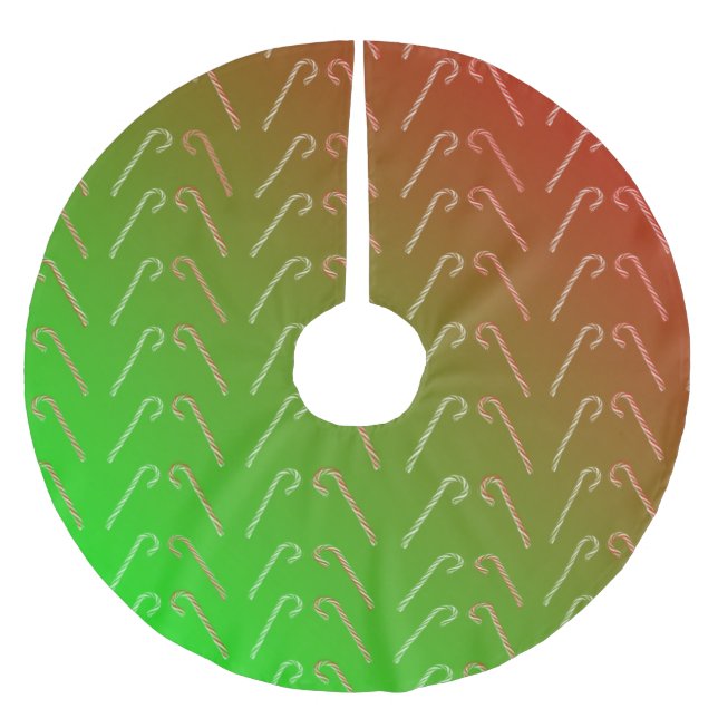 Falda Para El Árbol De Navidad De Poliéster Candy Canes (Anverso)