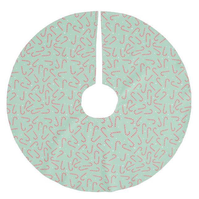 Falda Para El Árbol De Navidad De Poliéster Candy Canes (Anverso)