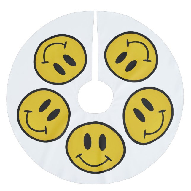 Falda Para El Árbol De Navidad De Poliéster Cara dorada (Anverso)