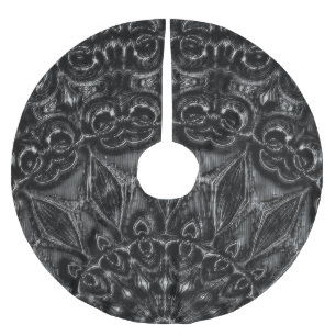 Falda Para El Árbol De Navidad De Poliéster Carbón Mandala