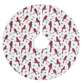 Falda Para El Árbol De Navidad De Poliéster Cardenales