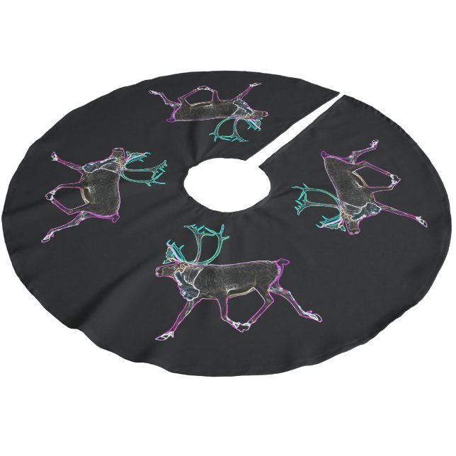 Falda Para El Árbol De Navidad De Poliéster Caribou Eléctrico (Angular)