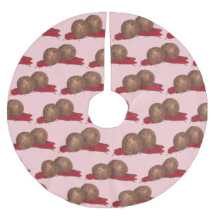 Falda Para El Árbol De Navidad De Poliéster Carne de albóndigas de comida italiana Bolas de ca