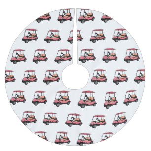 Falda Para El Árbol De Navidad De Poliéster Carro de golf / ilustracion personalizado de coche
