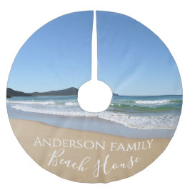 Falda Para El Árbol De Navidad De Poliéster Casa de playa