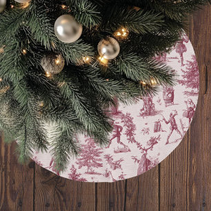 Falda Para El Árbol De Navidad De Poliéster Cascanueces Toile Navideño Vintage