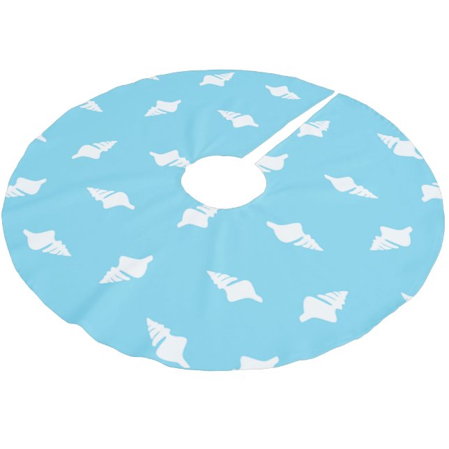 Falda Para El Árbol De Navidad De Poliéster Cáscaras de la concha (Angular)