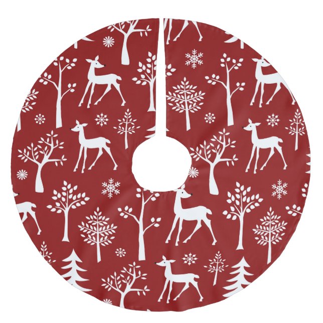 Falda Para El Árbol De Navidad De Poliéster Cerveza Y Árboles Blancos (Anverso)