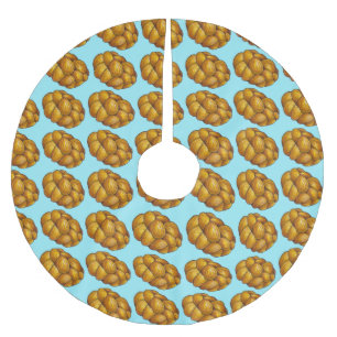 Falda Para El Árbol De Navidad De Poliéster Challah Bread Hanukkah Chanukah Feriados Judíos