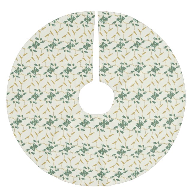 Falda Para El Árbol De Navidad De Poliéster Cheerful Regal Floral Ivory (Anverso)